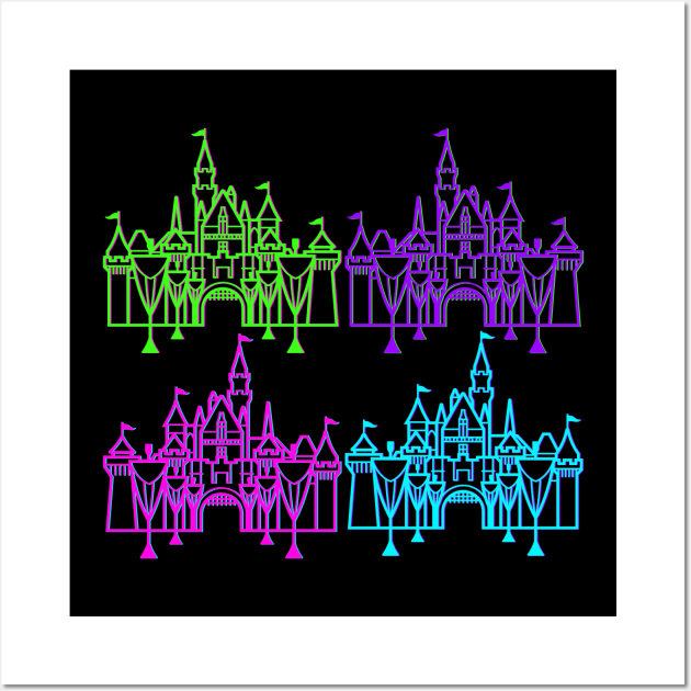 neon castles Wall Art by EnchantedTikiTees